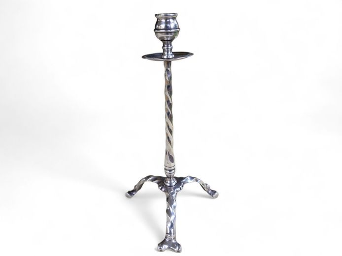 Early 1900's Silver Plated Barley Twist Candlestick