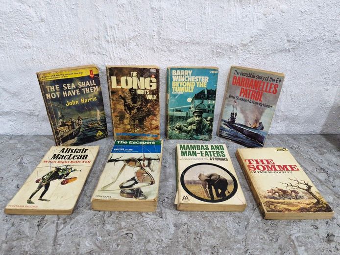 Collection of 8 Vintage War & Adventure Paperbacks