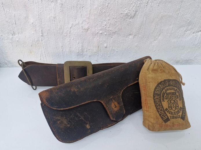 Vintage Leather Belt Pouch with Rustenburg Tobacco Bag