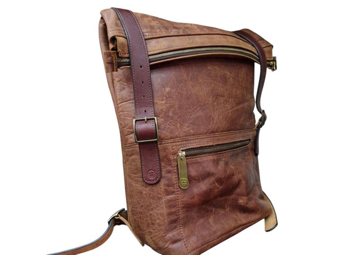 Stunning!! Full Grain Leather Acorn & Anvil Backpack Bag