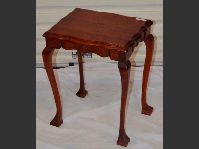 IMBUIA BALL & CLAW SIDE TABLE, 37 x 28 x 45cm