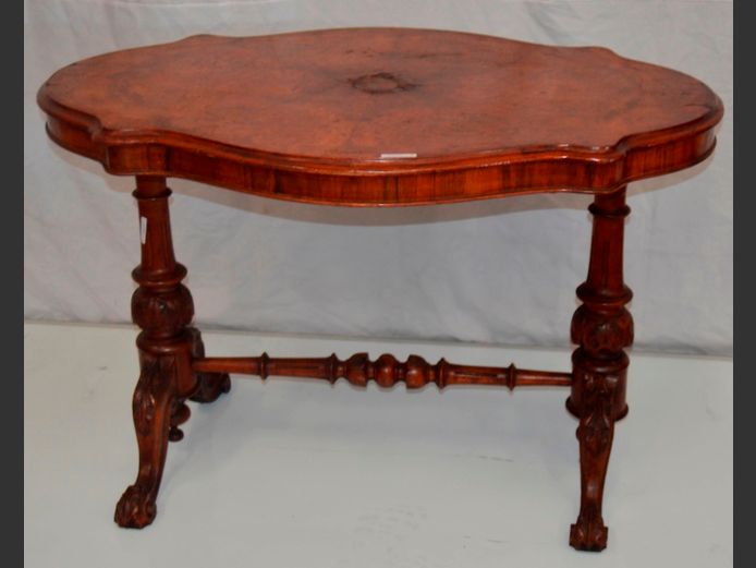 WALNUT OCCASIONAL TABLE, 105 x 70 x 68cm