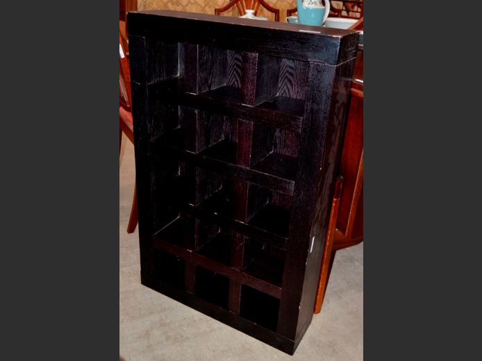 DARK OAK FINISH MULTI-CUBE SHELF, 58 x 16 x 91cm