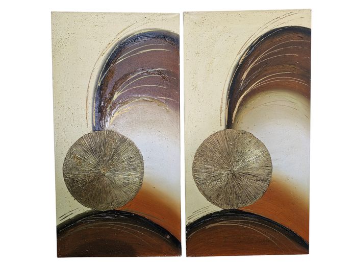 Pair of Abstract Canvas Artwork