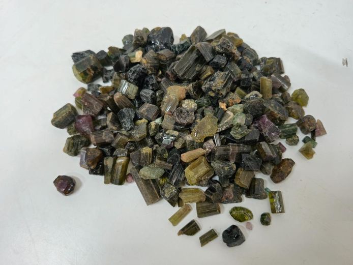 Lot of Natural Rough Multi-Color Tourmaline Crystals