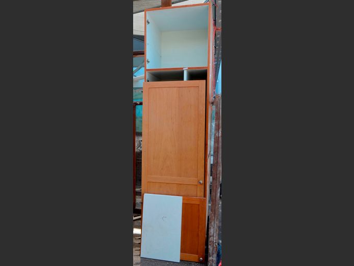 CHERRY WOOD 2-DOOR KITCHEN UNIT, 64 x 60 x 238cm [Doors needs attaching]
