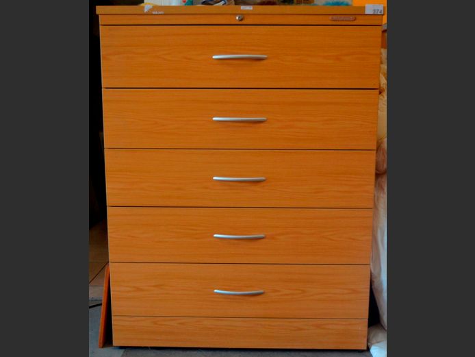 OAK FOIL 5-DRAWER OPTIPLAN, 117 x 60 x 151cm
