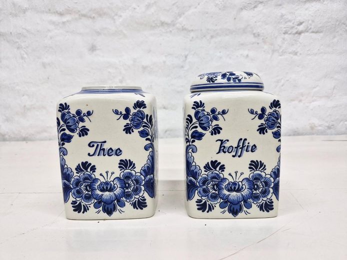 Delfts Handwerk Ceramic Tea and Coffee Canisters