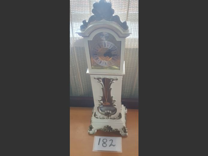 VINTAGE SCHMIDT 8-DAY MINIATURE GRANDFATHER MANTLE CLOCK, 11 x 9 x 33cm