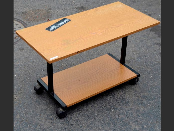 OAK FOIL 2-TIER TV TROLLEY, 80 x 40 x 46cm