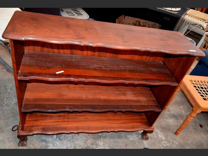 IMBUIA BALL & CLAW 2-TIER BOOKSHELF, 69 x 57 x 79cm