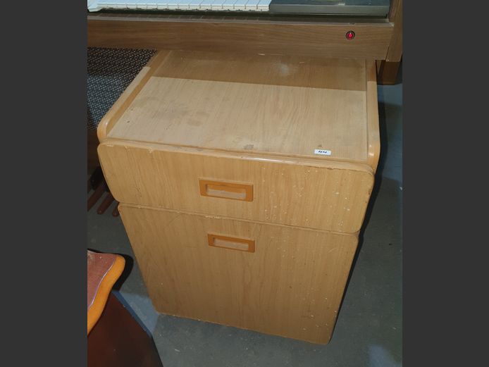 OAK FINISH 2-DRAWER OFFICE PEDESTAL, 48 x 53 x 66cm