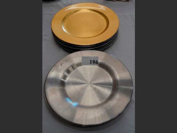 LOT: STAINLESS STEEL CHARGER PLATES & OTHERS