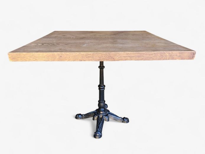 Cast-Iron Base & Wooden Top Bistro Table