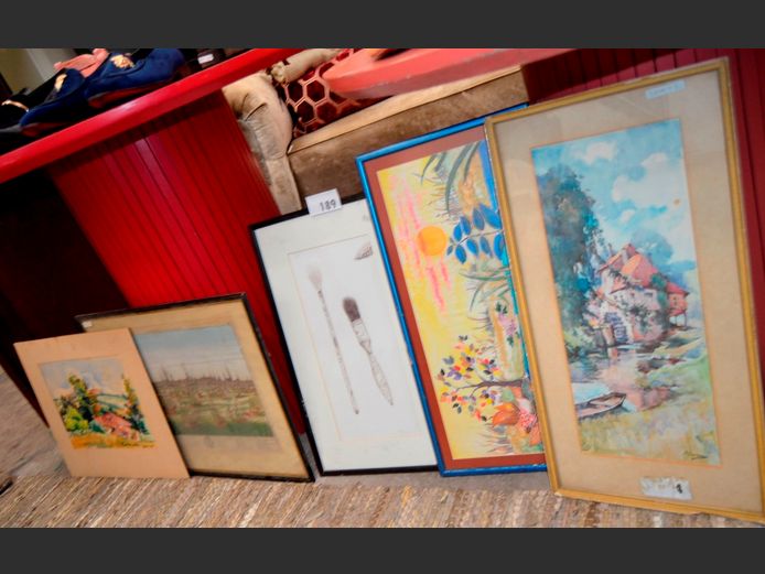 LOT: 5 x FRAMED WATERCOLOURS & PRINTS