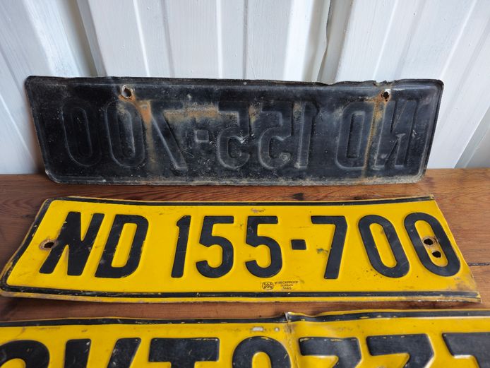 Vntage Yellow Natal & Transvaal Vehicle Registration Plates