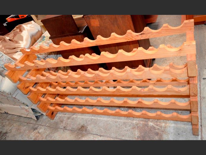 PINE WINE RACK, 120 x 29 x 64cm