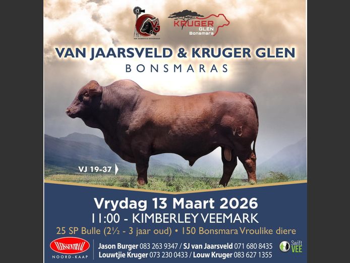 VAN JAARSVELD & KRUGER GLEN BONSMARA VEILING
