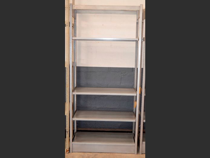 GREY METAL 4-TIER SHELF, 98 x 44 x 211cm