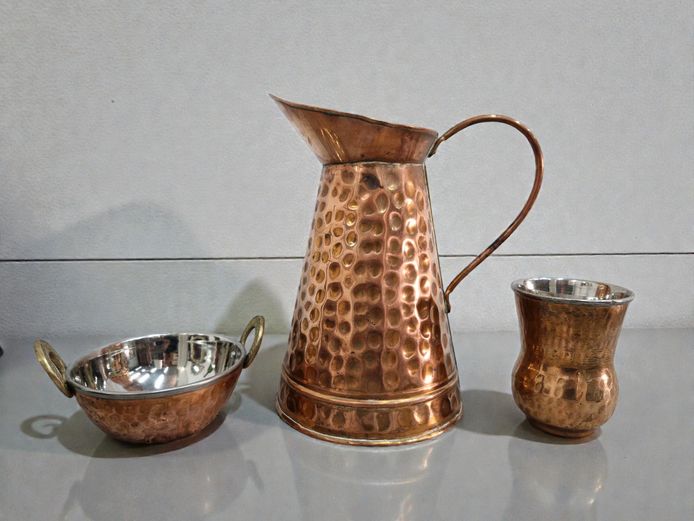 Hammered Copper & Stainless Steel Serveware