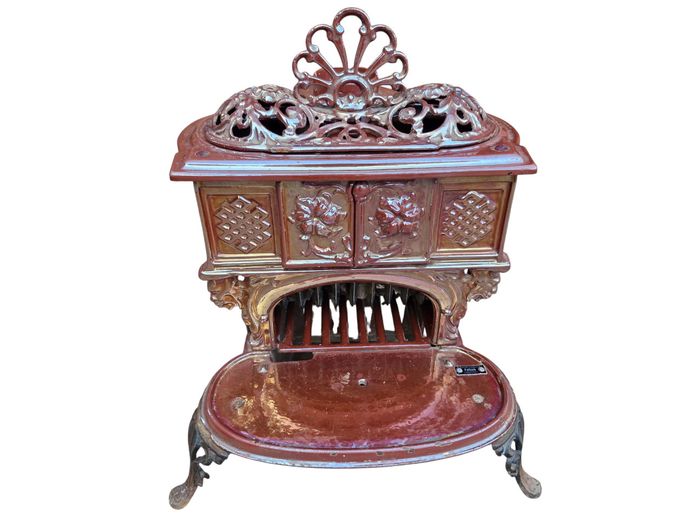Antique Falkirk Cast Iron Decorative Stove - Repurposed Lamp