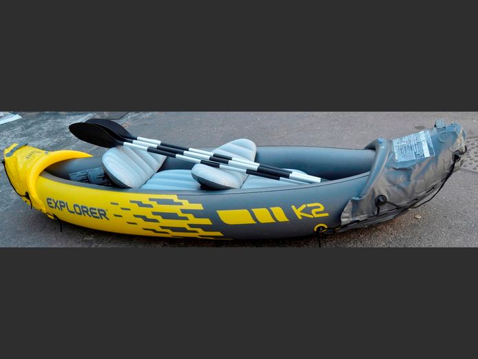 INTEX EXPLORER 2 INFLATABLE KAYAK WITH OARS [Condition unknown]