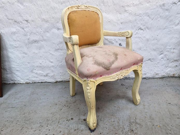 Small Vintage French Style Carved Armchair (Child Size)