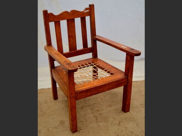 KIAAT ARMCHAIR WITH RIEMPIE SEAT [Riempies need replacing]