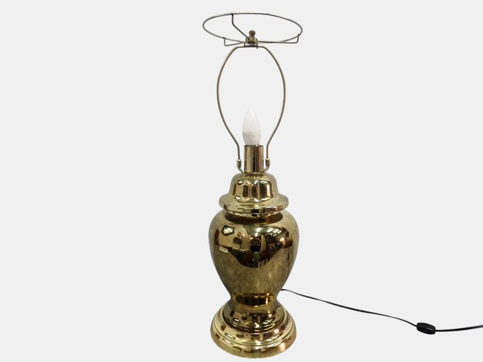 Vintage-Style Metallic Ginger Jar Table Lamp