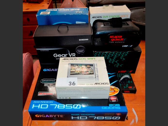 GIGABYTE GRAPHICS CARD, SAMSUNG GEAR VR GOGGLES, VR BOX, ARCHOS PLAYER & STATION, etc [Untested]