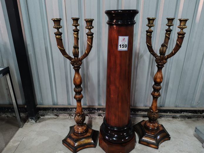 2x Tripod Candlesticks with Pedestals (STC)