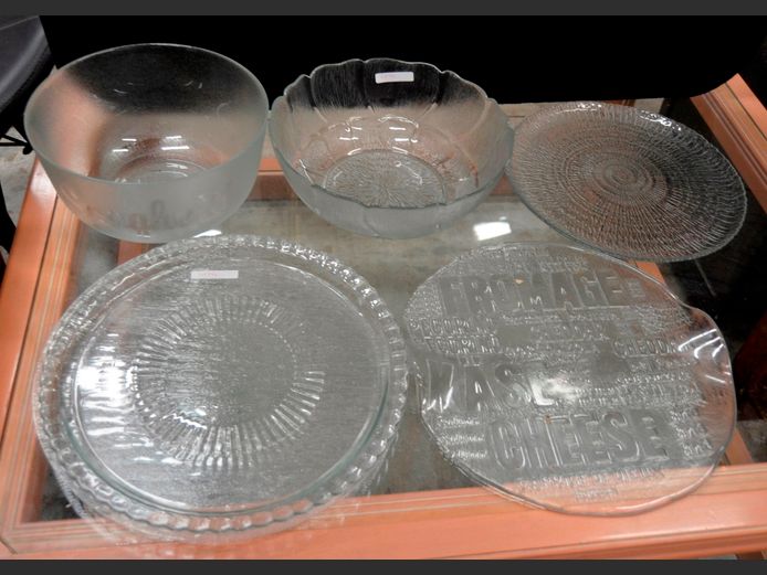 GLASS BOWLS, PLATTERS, etc