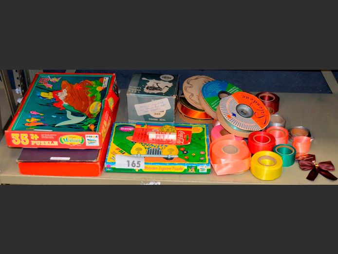 BOARD GAMES, PUZZLES, RIBBON, etc