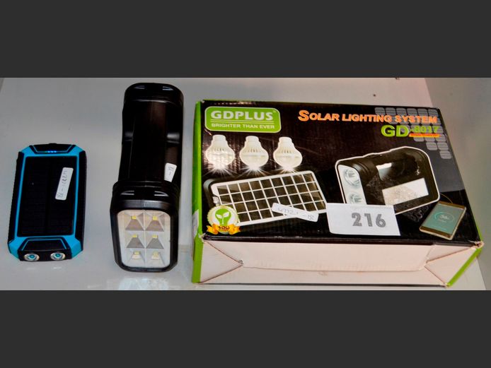 GD PLUS SOLAR LIGHT SYSTEM, GD LITE POWER BANK & ANOTHER [Untested]