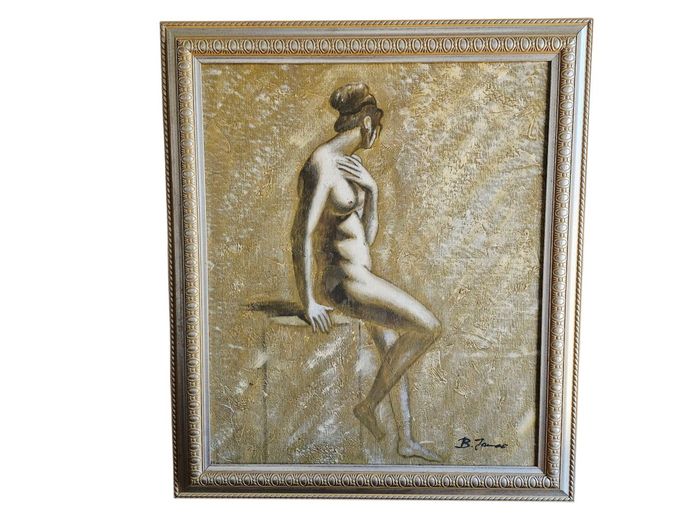 Original Nude Oil Painting Framed & Signed