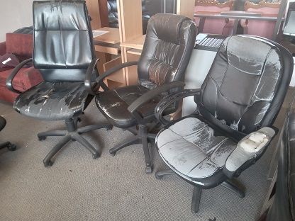 Black leather swivel chairs
