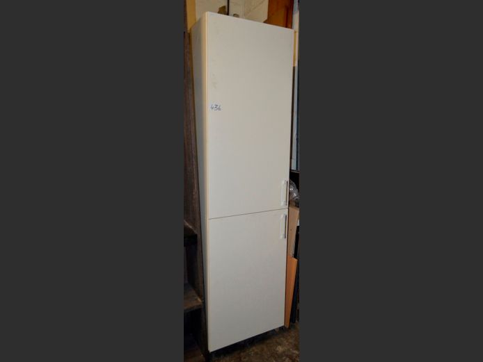 WHITE MELAMINE FRONT 2-DOOR CUPBOARD, 55 x 46 x 208cm