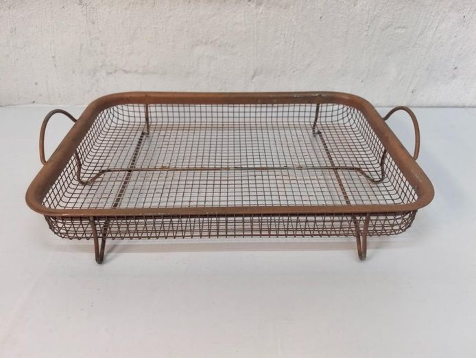 Rectangular Wire Mesh Roasting Crisper Basket Tray with Handles