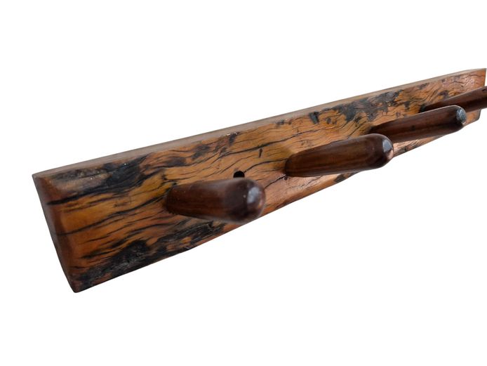 Vintage Rustic Sleeper Wood 5-Peg Wall Coat Rack