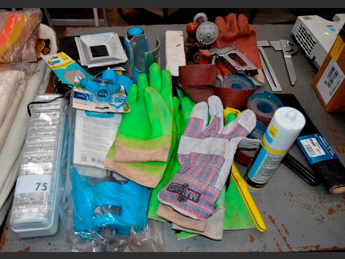 HAND PLANER, RIVET GUN, SANDPAPER, STAPLERS, etc