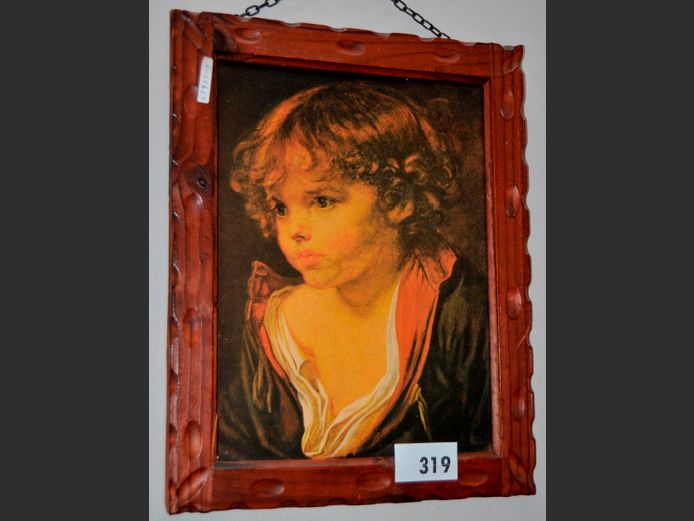 FRAMED OLEOGRAPH "PORTRAIT OF A BOY", 39.5 x 29.5cm
