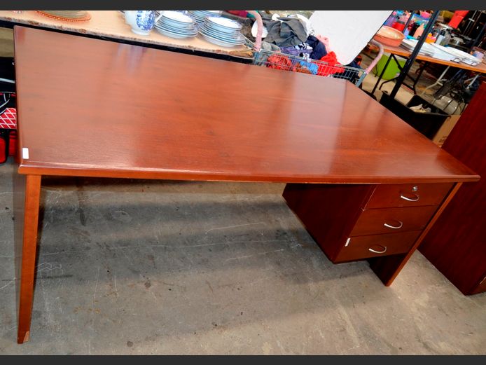 IMBUIA FOIL 3-DRAWER DESK, 180 x 90 x 74cm