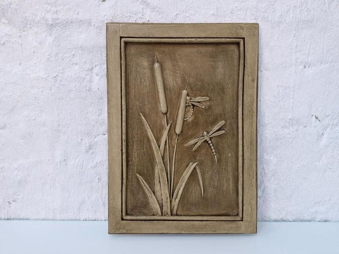 Dragonfly & Cattail 3D Hanging Plaque