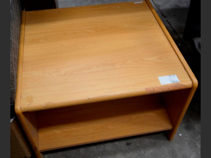 OAK FOIL COFFEE TABLE WITH BOTTOM SHELF, 63 x 60 x 43cm [Foil damaged]