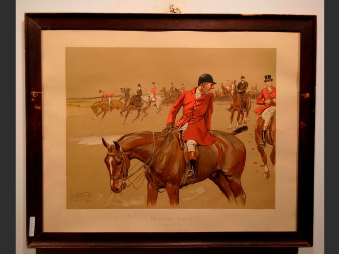 FRAMED PRINT "HUNTING TYPES, THE M.F.H." BY LIONEL EDWARDS, 49.6 x 38cm