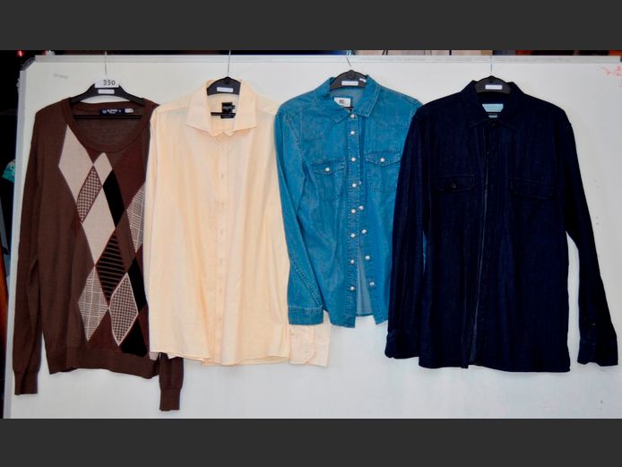 LOT 3 x MEN'S SHIRTS & A JERSEY: GRAYS, TRENERY, etc [Various sizes]