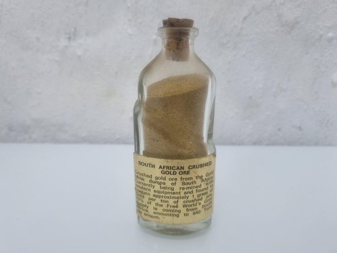 Bottle of South African Crushed Gold Ore