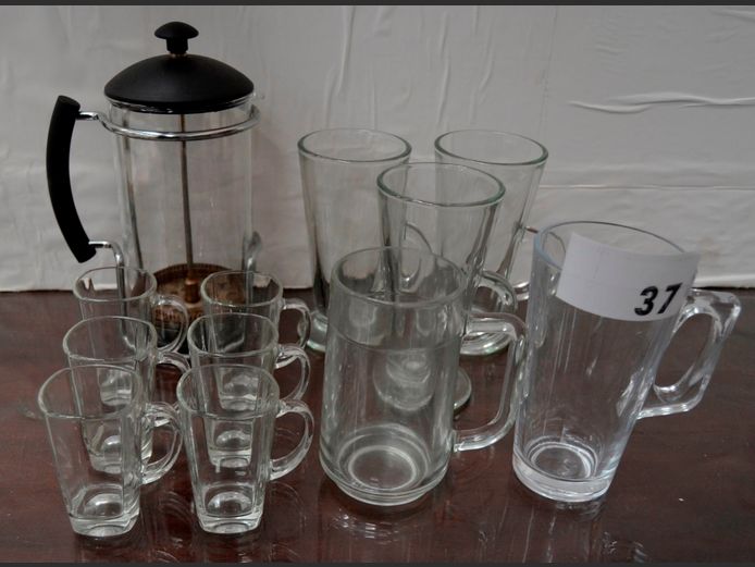 FRENCH PRESS, GLASS ESPRESSO CUPS & GLASS MUGS