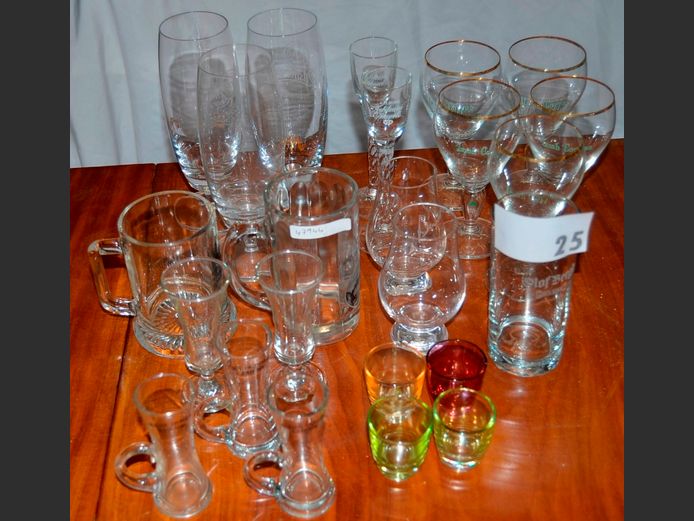 ASSORTED DRINKING GLASSES