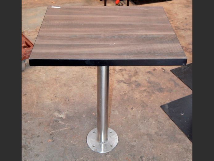 PAIR SMALL FLOOR MOUNT 2-SEATER RESTAURANT TABLES [Tops need attaching], 60 x 50 x 77cm